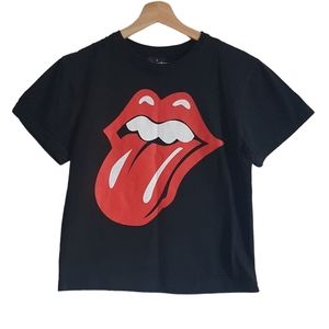 Rolling Stones T Shirt Vintage Withstand Band Cropped Rock Single Stitch Size S